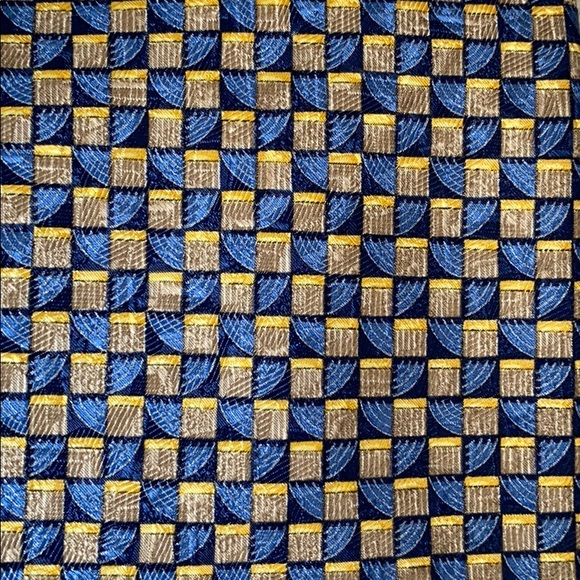 Ermenegildo Zegna blue and gold tie. - Picture 2 of 4